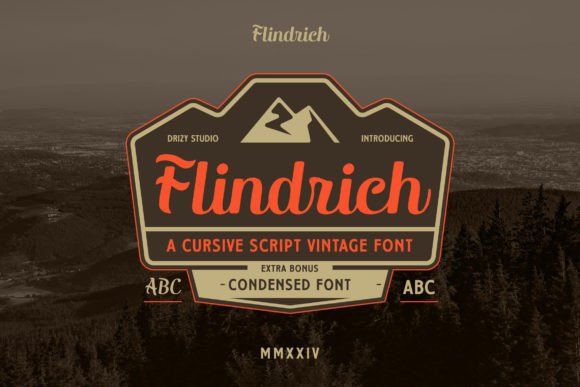 Unleash the Spirit of Exploration with Flindrich and Flindrich โ Cursive Script Vintage Font